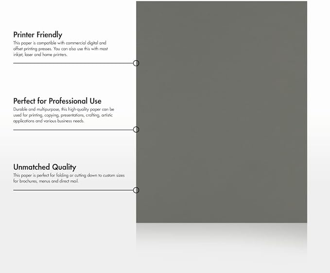 LUXPaper 8.5" x 11" Paper | Letter Size | Smoke Gray | 80lb. Text | 500 Qty