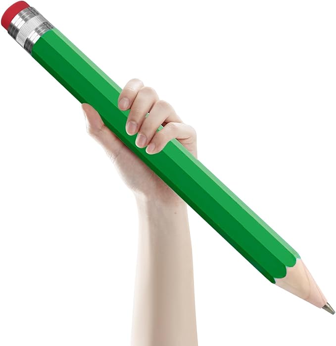 smrtcol Wooden Jumbo Pencil for Prop Gifts Decor 14 Inch Funny Big Novelty Pencil with Cap Green