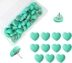 Aoxsie 28pcs Decorative Cute Push Pins Heart Green Thumbtacks Thumb Tacks Pushpins for Bulletin Cork Boards Office Products
