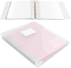 Uquelic 50-Pocket Clear Binder with Plastic Sleeves for Letter/A4 Size(11" x 8.5"), Document Binder Organizer for Papers, Certificates and Artwork, Macaron PP Divider Pages for Presentation