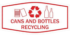 Fancy Cans and Bottles Recycling Sign (White/Red) - Medium