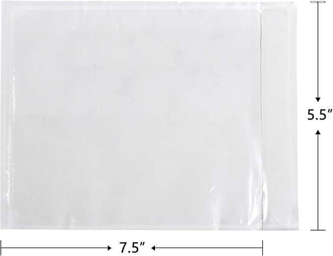 iMailer - 10 PCS 7.5"x5.5" Packing List Pouch- Clear Plastic Envelopes with Self-Adhesive Seal for Packing Slips and Invoices