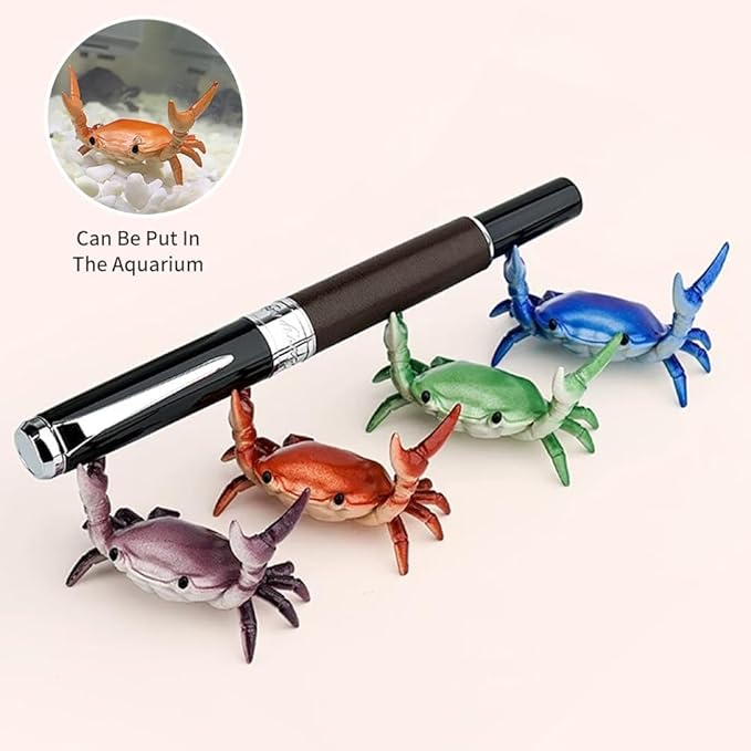 Crab Pen Holder for Desk, Cute Multifunctional Weightlifting Desk Crab Pencil Holder Organizer for Pens, Pencils & Makeup, Funny Desktop Decor Gift for Home Office School (Blue)