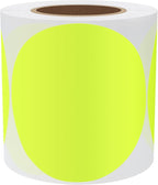 Hybsk Round Color Coding Circle Dots Labels Warehouse Inventory Organizer Stickers (4 inch, Fluorescent Yellow)