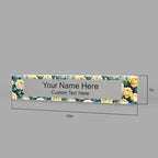 Signs ByLITA Floral Pattern Customized Nameplate | Golden Rose Personalized Full Color Acrylic Desk Sign