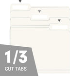 File Folder, RAZCC 150 Pack 1/3 Cut Tab File Folders Letter Size, Folders for Dcouments, Folders with Tab Great for Organizing and Easy File Storage, White