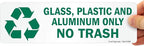 SmartSign Glass, Plastic and Aluminum Only No Trash Pack of 5 Recycle Labels | 3" x 10" Laminated Vinyl, Made in USA