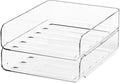 FANXIYQ 2-Tier Acrylic Paper Tray Organizer - Low-Profile Desk File Sorter for Office/Home, Clear Stackable Letter Tray for Bills, Crafts, Notebooks