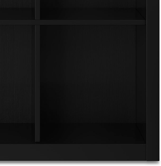 SIMPLIHOME Artisan Bookcase - 43 inch Tall 9-Cube Solid Wood Cube Organizer in Black, Transitional Storage Bookcase for Living Room, Study Room or Office with Fixed Shelves and Tapered Legs