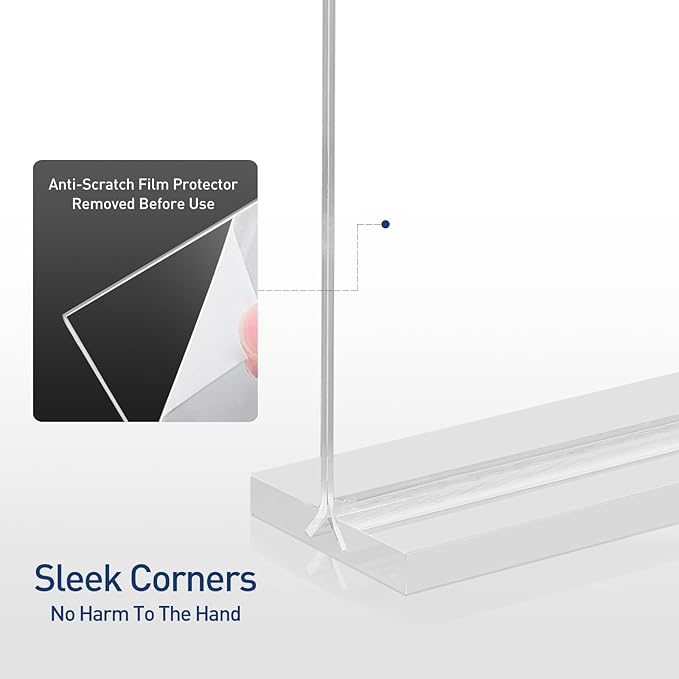 Anwesti 6 Pack Acrylic Sign Holder 5x7 Inches, Clear Small Acrylic Document Holder Frames, Plastic Table Brochure Sign Holder for Office, Events, School, Shop, Trade suppliers