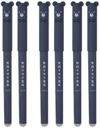 Piaogui 6pcs 0.5mm Erasable Gel Pens,Kawaii Cute Bear Pig Erasable Gel Pen Set Kawaii Pens Back to School Stationery Supplies for Writing Noting Journaling Kids Gifts (Blue-6 Pcs)