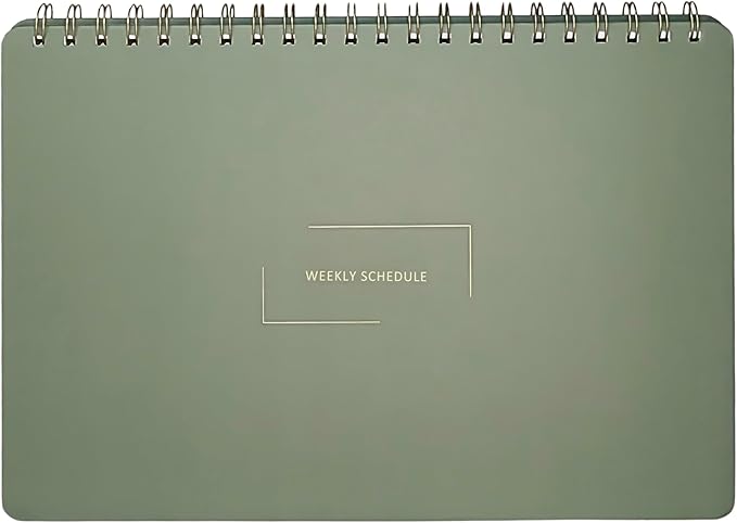 Merely Home Undated Weekly Schedule | Business Planner | 8.25” x 11.75” ADHD Organizer | Premium Multi-Layout Schedule | Evergreen | Landscape Layout