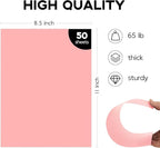 50 Pack Pink Cardstock 8.5 x 11 65lb Paper, Goefun Pink Card Stock Printer Paper for Arts & Crafts, Presentations, Stationary Printing
