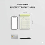 Cotton Fly Sales Order Receipt Book (10-Pack) | 3.5" x 5.5" Small Carbonless 2-Part (White/Yellow) Business Invoice Form for Delivery, Contractors & Small Retail