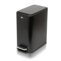 Clorox Slim Trash Can - 2.6 Gallon (10 Liter) Small Metal Trash Can with Soft Close Lid, Step Pedal, Removable Bucket - Black Stainless Waste Bin for Narrow Spaces, Bathroom, and Office