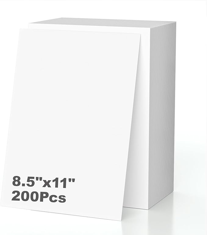 200 Sheets of Cardstock 8.5 x 11, Heavyweight Cover Cardstock Printer Paper 8.5 x 11, 190 gsm Bright White Card Stock Paper for DIY, Professional Printing, Wedding Invitations, Office Cards & Crafts