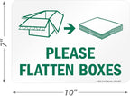 SmartSign Please Flatten Boxes Recycle Label | 7" x 10" Laminated Vinyl Sticker, Made in USA
