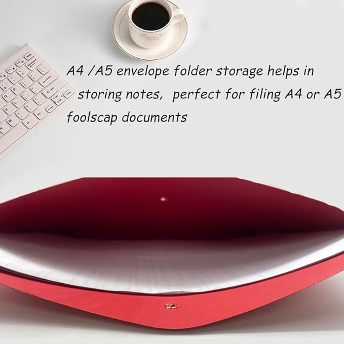 10pcs A4 Kraft Paper Envelopes Portfolio Foolscap File Folders Document Folder with String Fastener Closure Wallet Pockets File Bags Storage Pouch Paperwork Organizer Bag for Office School Home