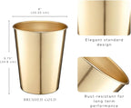 Monarch Abode Metal Bathroom Trash Can – Waste Basket for Bedroom, Office Desk, & Dorm, Handcrafted, Durable Decorative Brushed Gold Small Trash Can Bathroom Garbage Bin Wastebasket