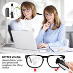 Portable Microfiber Eyeglass Cleaner (3Pcs), Efficient and Durable Carbon Microfiber Technology, Lens Cleaner with Carbon Microfiber Tech and Mini Sunglasses Brush Cleaning Tool