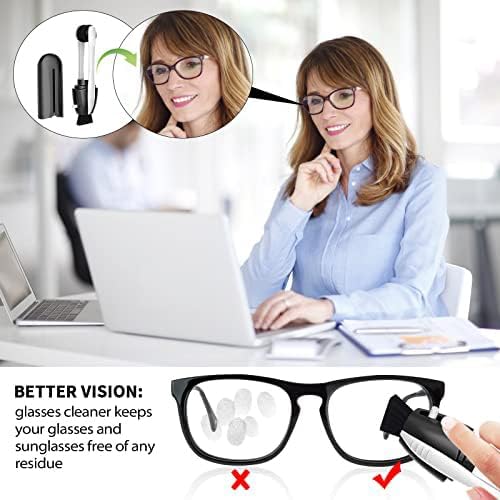 Portable Microfiber Eyeglass Cleaner (3Pcs), Efficient and Durable Carbon Microfiber Technology, Lens Cleaner with Carbon Microfiber Tech and Mini Sunglasses Brush Cleaning Tool