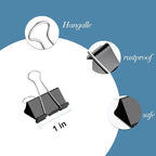 Ufmarine Small Binder Clips 1 Inch Length, (72 Pcs) Small Paper Clips for Office