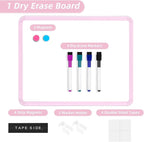 VUSIGN Small White Board Dry Erase, 14'' x 11'' Magnetic Dry Erase Board, Mini Whiteboard with Markers for Students, Fridge, Wall, Locker, Pink