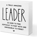 Leader Appreciation Gifts Leadership Gifts, Inspirational Office Decor Wooden Box Sign, Home Farmhouse Table Counter Shelf Desk Decor Accessories, Boss Gifts Thank You Gifts for Coach Manager