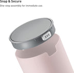 EKO Mini Desk Trash Can with Swing-Top Lid 0.4 Gallon Small Table Round Wastebasket for Office, Home, Car (Pink)