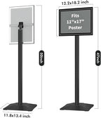 INNOVSIGN 3Packs Heavy Duty Adjustable Pedestal Poster Sign Stand, 11x17 Aluminum Open Floor Standing Sign Holder for Vertical and Horizontal View Display, Black
