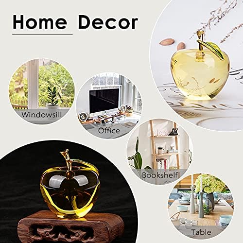 H&D Glaze Crystal Apple Paperweight Craft Decoration (yellow)