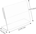 Ludery Small Acrylic Sign Holder 2.4 x 1.6 Inch,Mini Food Sign Labels for Party Buffet,L-Shape Name Card Display Holder, Mini Clear Acrylic Sign Display Holder for Office, Store, Restaurant - 30 Pack