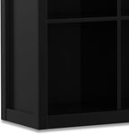 SIMPLIHOME Artisan Bookcase - 43 inch Tall 9-Cube Solid Wood Cube Organizer in Black, Transitional Storage Bookcase for Living Room, Study Room or Office with Fixed Shelves and Tapered Legs