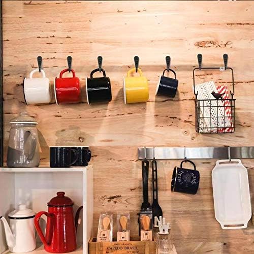 ZAYBOD 15Pcs Black Wall Mounted Coat Hooks, Hanger Hook with 30 Pieces Screws for Hanging Hat, Towel, Key, Robe, Coats, Scarf, Bag, Cap, Coffee Cup, Mugs