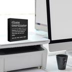 Funny Chaos Coordinator Gifts Office Decor, Chaos Coordinator Wooden Box Sign, Thank You Gifts, Home Farmhouse Table Shelf Desk Decor Accessories, Appreciation Gifts for Coworkers Colleague Leader
