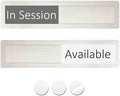 In Session or Available Sign,Vacant Occupied Indicator for Home Office Hotles Hospital Restroom, Slider Door Sign Tells Whether Room in Use or Available-7'' x 1.5'' - Stainless Steel,Grey&White