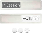 In Session or Available Sign,Vacant Occupied Indicator for Home Office Hotles Hospital Restroom, Slider Door Sign Tells Whether Room in Use or Available-7'' x 1.5'' - Stainless Steel,Grey&White