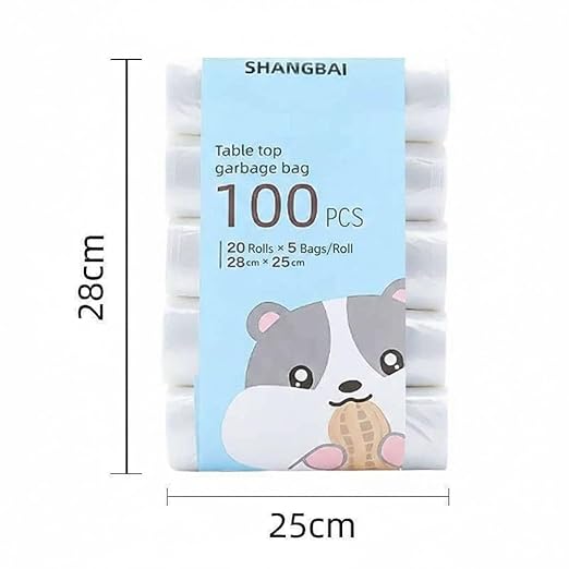 SILJIATING Mini Desktop Trash Can with Trash Bags, Small Countertop Waste Bin with Lid for Office, Skincare & Makeup Table, Tiny Aesthetic Garbage Bin for Bedside Trash Bags(100pcs/pack)