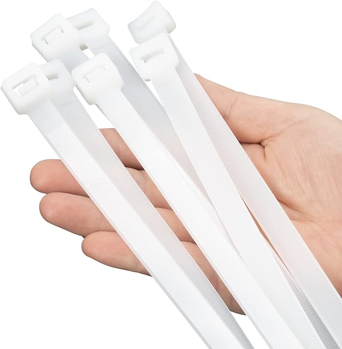 XINGO 60 inch White Long Zip Ties Heavy Duty 20 PCS, 250 lbs Ultra Strong Plastic Wire Ties, Large Cable Ties Extra Long Tie Wraps, Indoor and Outdoor UV Resistant