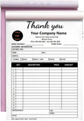 Custom Carbonless Sales Invoice Form Books for Small Business, Personalized NCR 2-Part Receipt Book with Carbon Copies, Cover Add Company Name, Address and Number Printed