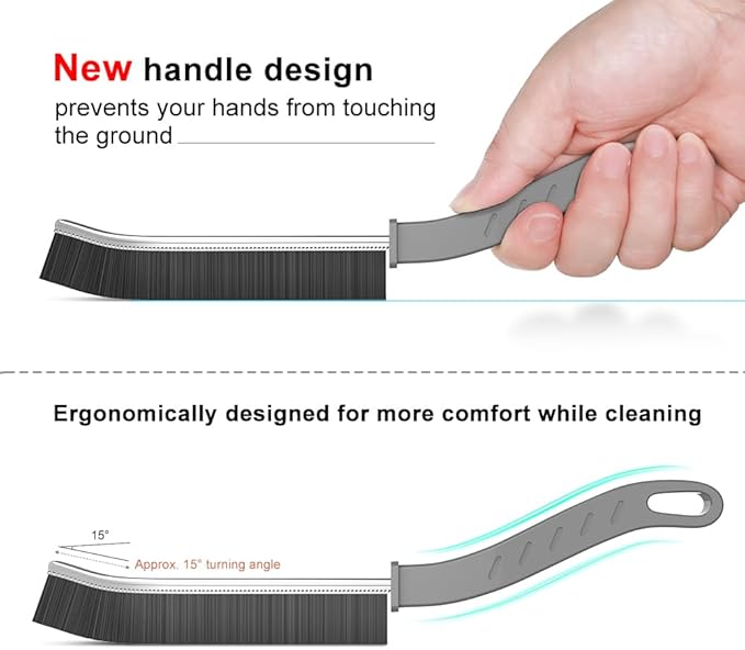 Hard Bristle Crevice Cleaning Brush, Gap Cleaning Brush, Small Cleaning Brush, Grout Brush, Kitchen Brush, Bathroom Crevice Brush for Toilet, Home, Bathtub, Sink, Household, Window - 3 Pcs