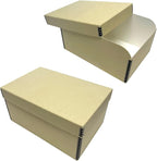 Lineco 4x6 Photo Storage Box, with 12 Acid-Free Envelopes, Holds Up to 1000 3.5" x 5", or 4" x 6" Pictures, Metal Edge Archival Organizer for Cards Stickers Stamps Seeds, 5.5x7.5x11. Tan, 2 Pack