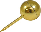 JAM PAPER Colorful Push Pins - Round Head Map Thumb Tacks - Gold Pushpins - 2 Packs of 100