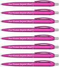 Personalized Ballpoint Pens - Retro -Retractable Click action - Custom - Black writing - Printed Name pens - Imprinted w/Your Logo or Message - Includes Personalization- 12 Pens/Box (Pink)