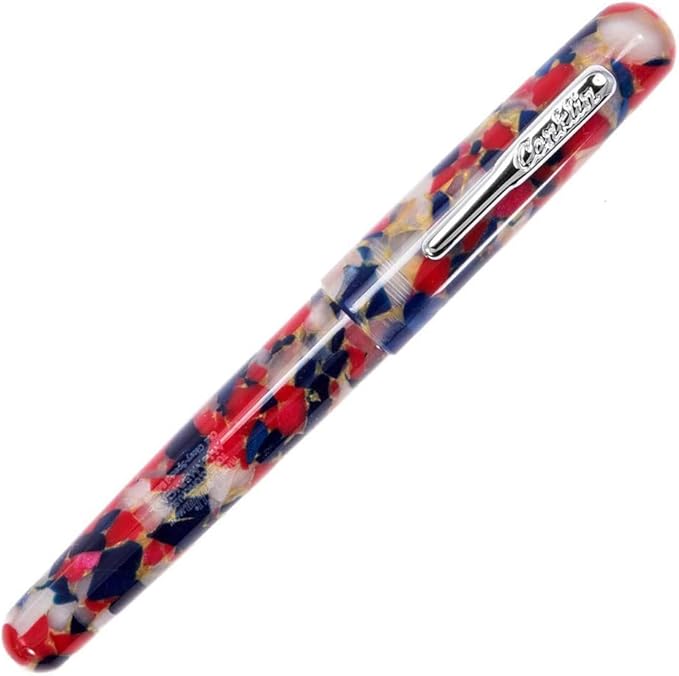 Conklin All American Fountain Pen in Old Glory – Extra Fine Nib, Patriotic Red, White & Blue Design – Ideal Gift for Professionals & Pen Collectors