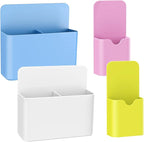MoKo Magneitc Dry Erase Marker Holder Set, 4-Pack Magnetic Marker Pencil Pen Holder Cup Organizer for Metal & Magnetic Surface, 2 Large & 2 Small Holders, Blue/White/Pink/Yellow