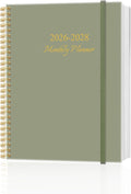 2026-2028 Monthly Planner, Three Years Calendar from January 2026 - December 2028 with Spiral Binding, Inner Pocket, Elastic Closure, 38 Month Planner for Home | School | Office, 8.5" x 11", Green