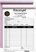 Custom Carbonless Sales Invoice Form Books for Small Business, Personalized NCR 2-Part Receipt Book with Carbon Copies, Cover Add Company Name, Address and Number Printed