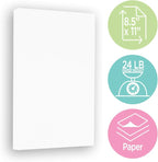 JAM PAPER Strathmore 24lb Paper - 90 gsm - 8.5 x 11 - Bright White Wove - 500 Sheets/Ream