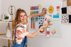 Yunihome Large Bulletin Board - Foldable 36x48 Inches Cork Board Alternative with 20 Push Pins, 3' x 4' Self-Adhesive Felt Bulletin Board for Wall, Home Office Classroom Decor